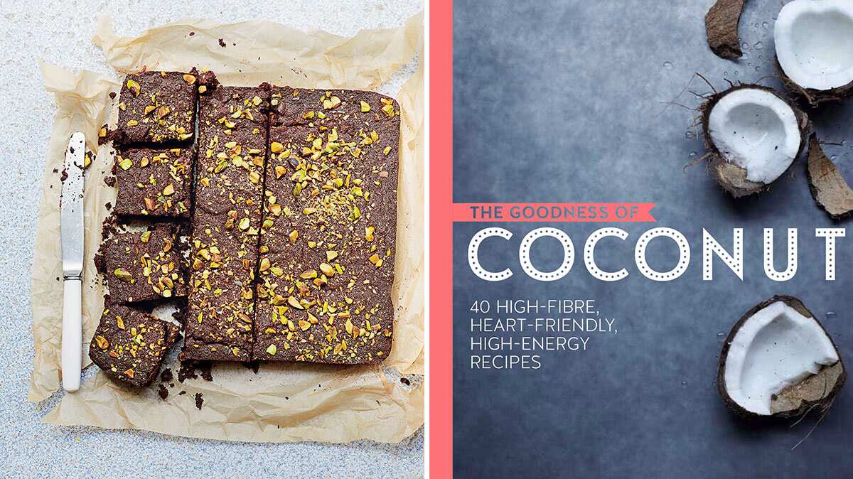 The Goodness of Coconut book and brownies