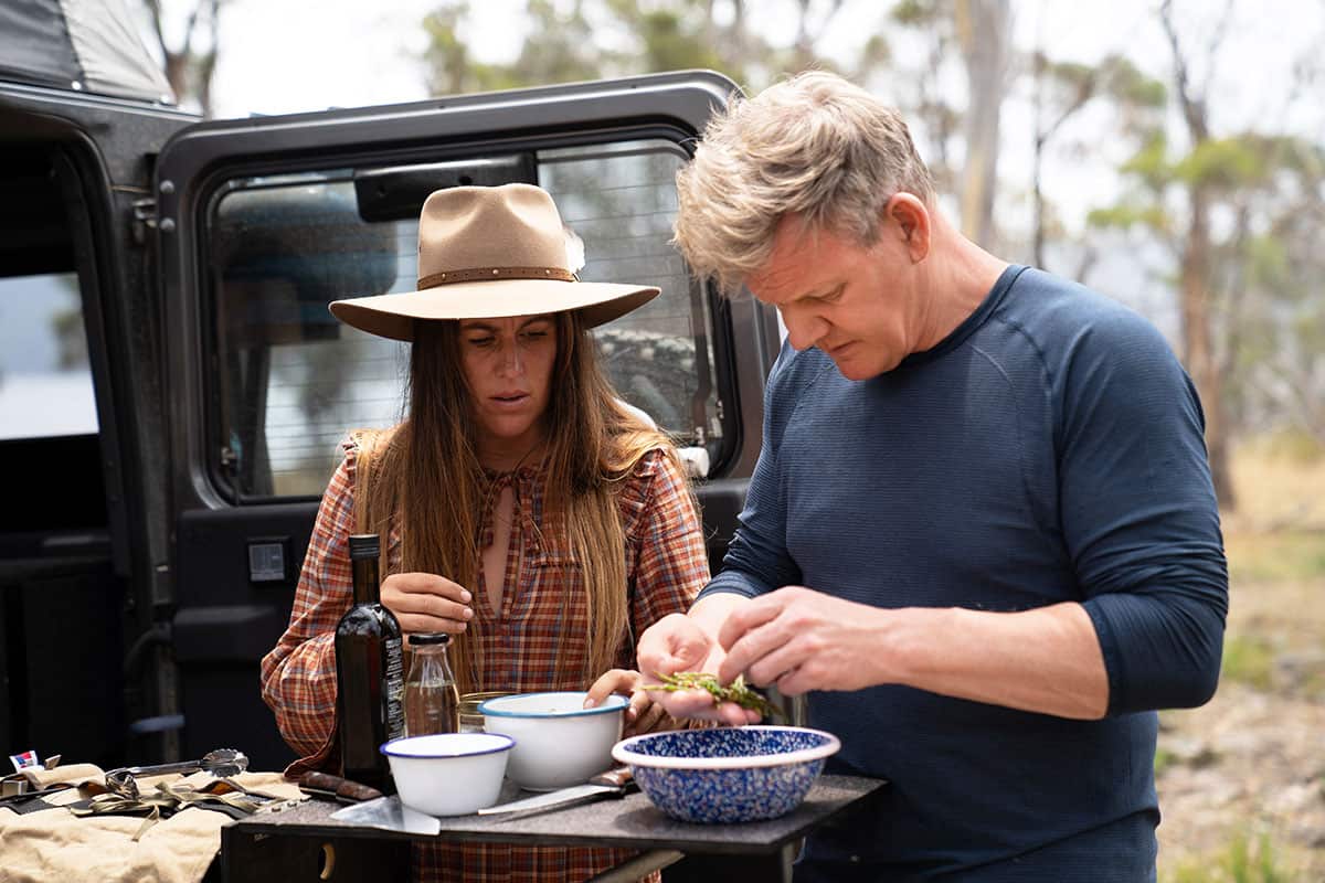Sarah Glover and Gordon Ramsay in Gordon Ramsay Uncharted