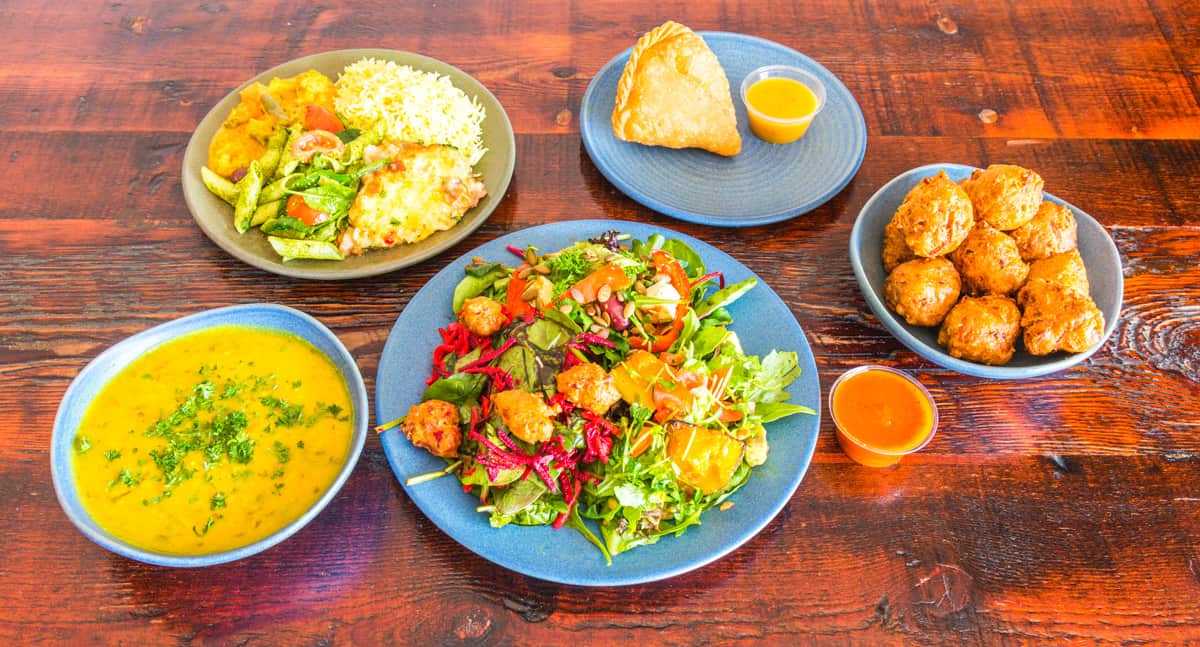 The meat-free menu at Govindas attracts a diverse crowd.