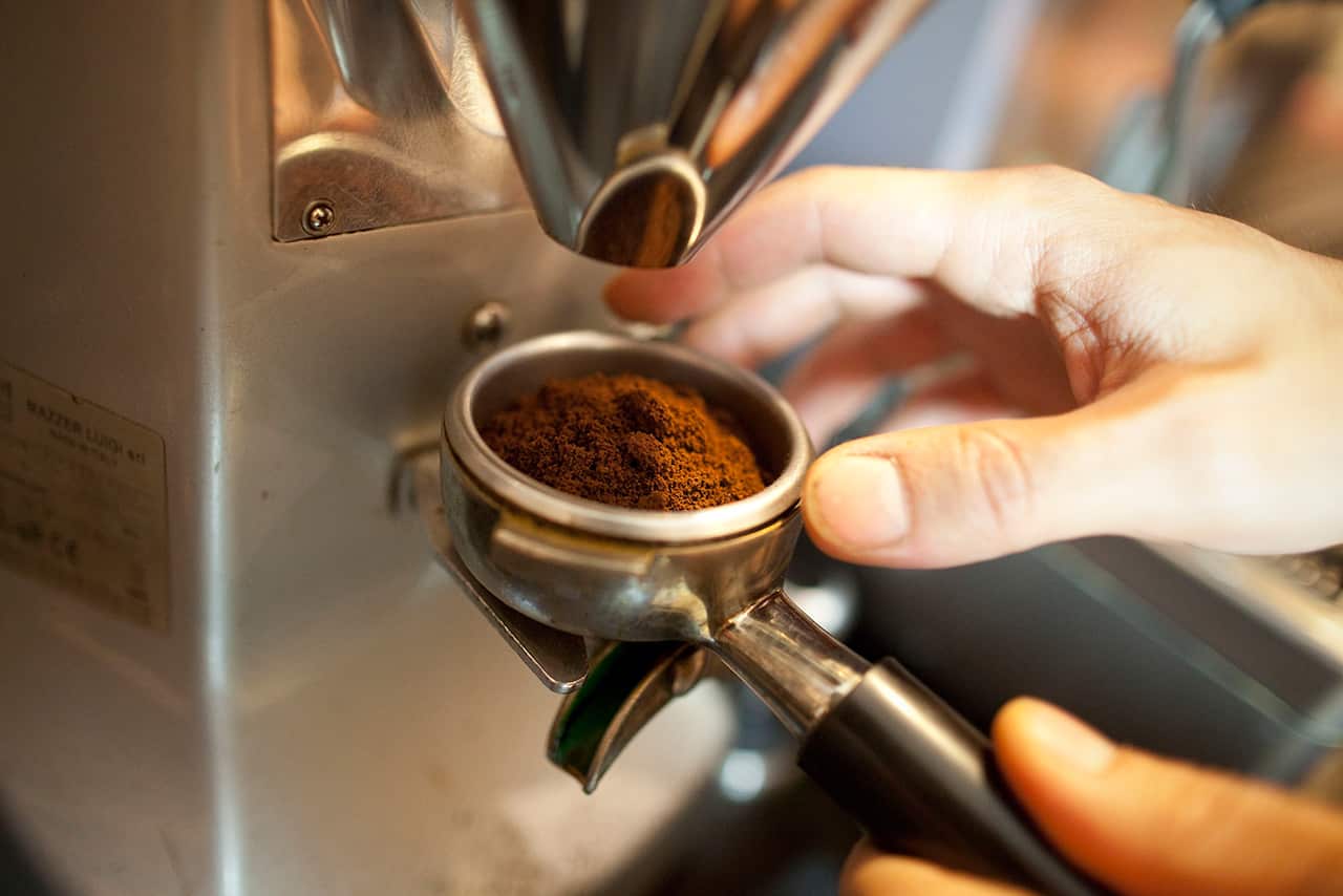 Freshly-ground coffee beans