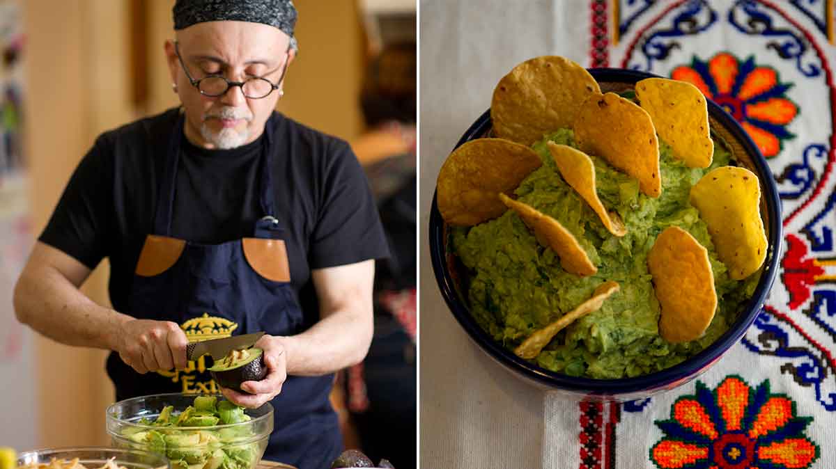 Rafael A Nazario making guacamole