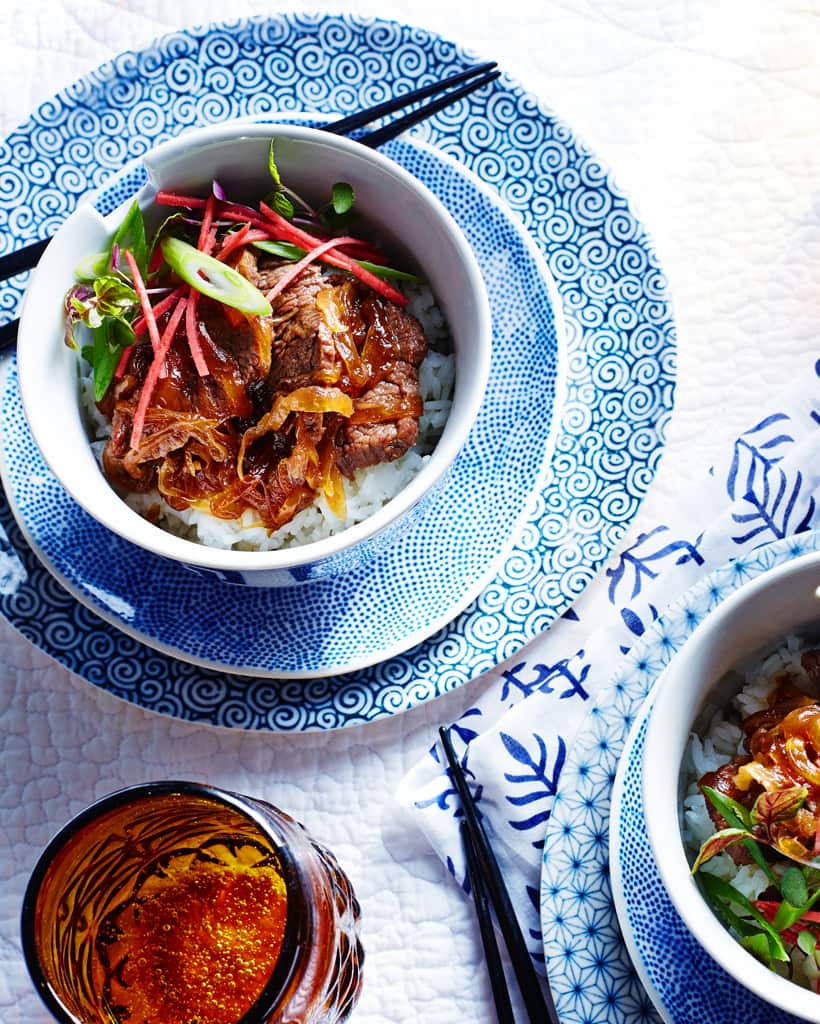 Gyudon with beni shoga