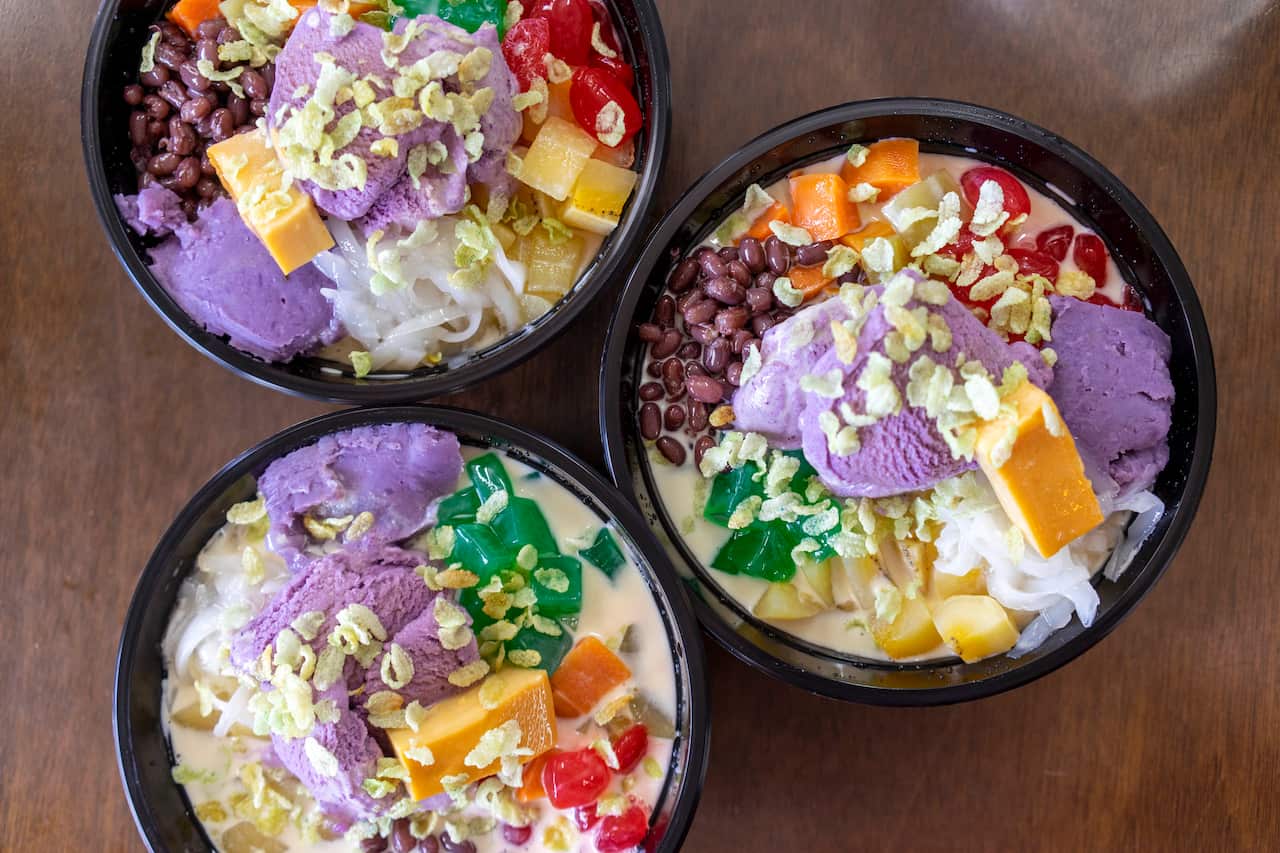 Halo Halo - Happy Hut is a Filipino grocer and store where people can dine in on traditional dishes.