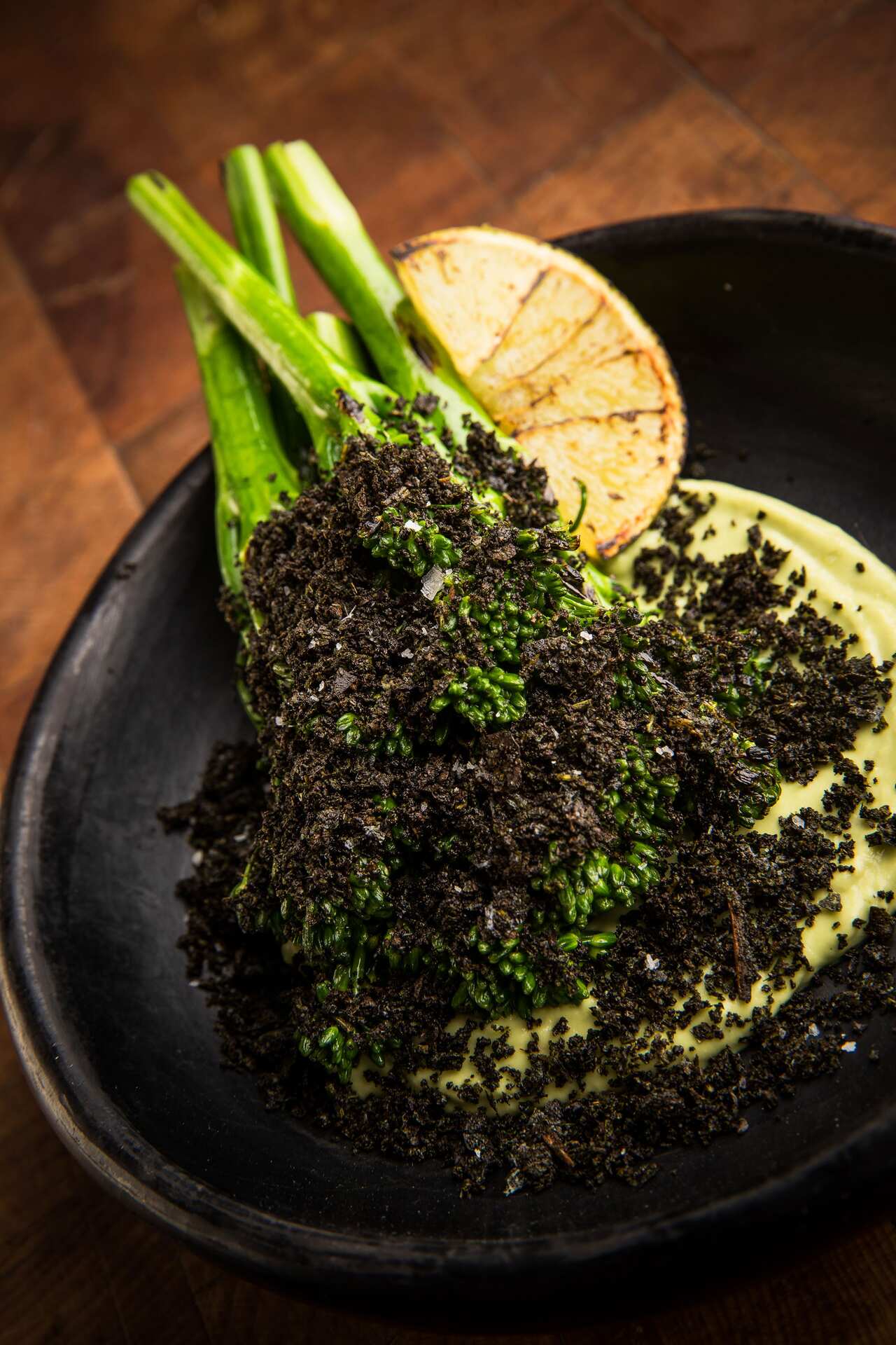 Charred broccolini and avocado puree is one of the new dishes on the Hartsyard menu.