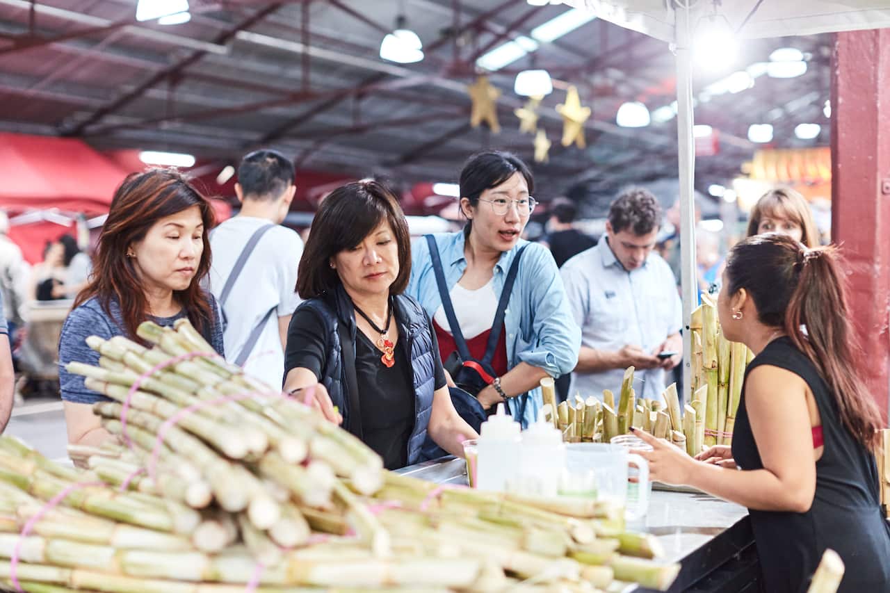 Sugar cane juice at Hawker 88 Night Market