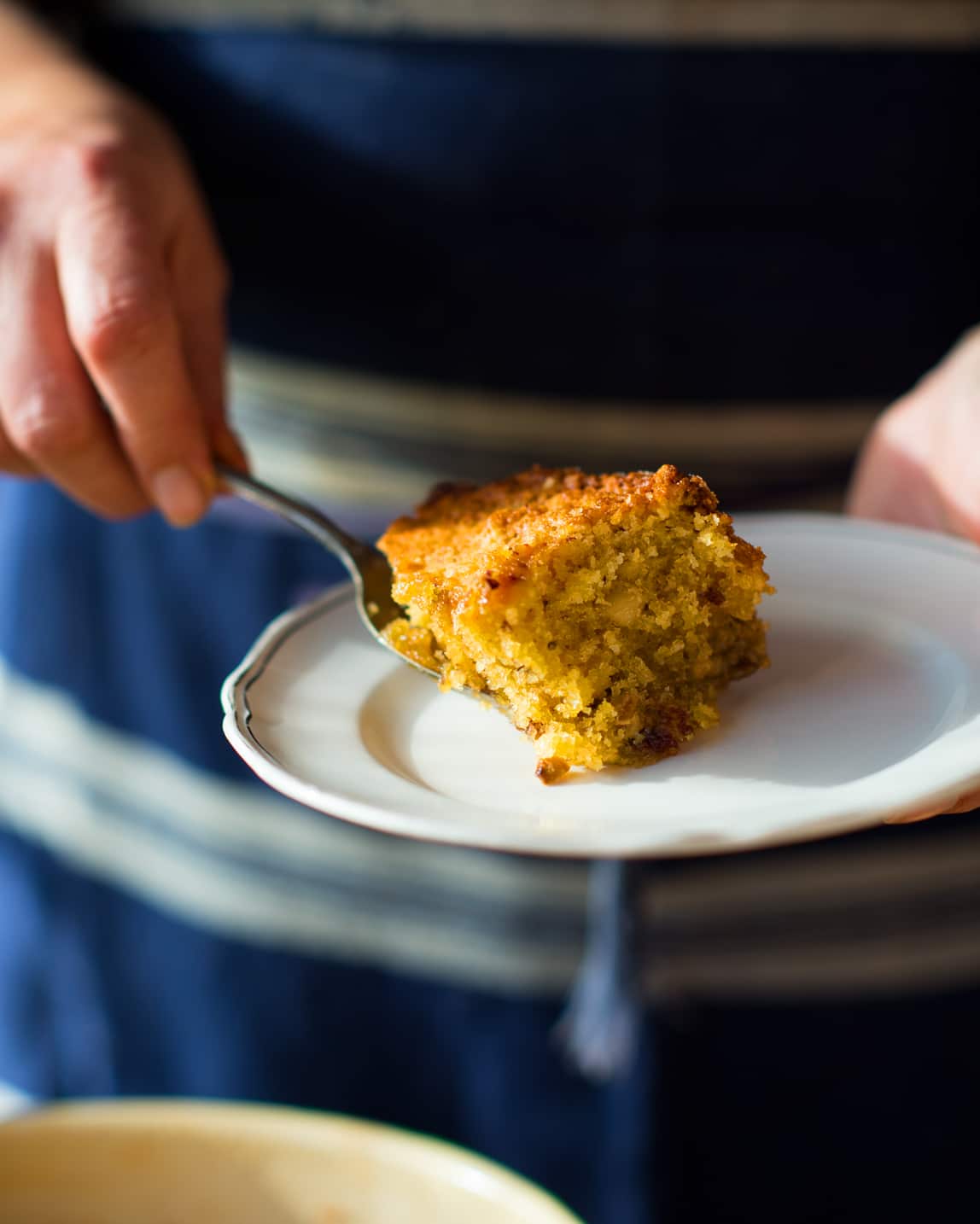 Hazelnut, date and golden syrup pudding