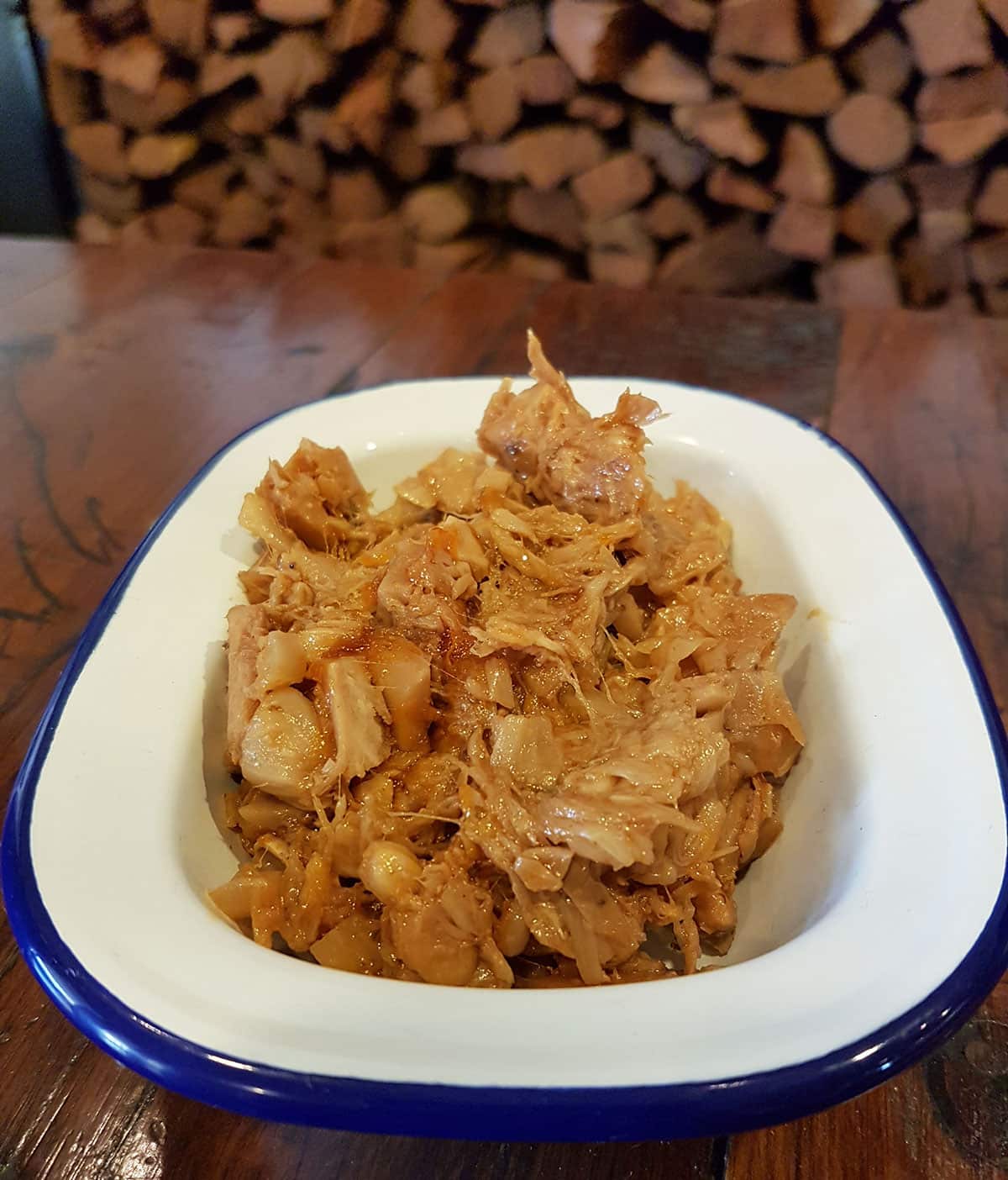 Hughes Barbecue's vegan pulled jackfruit has the same consistency as pulled pork.