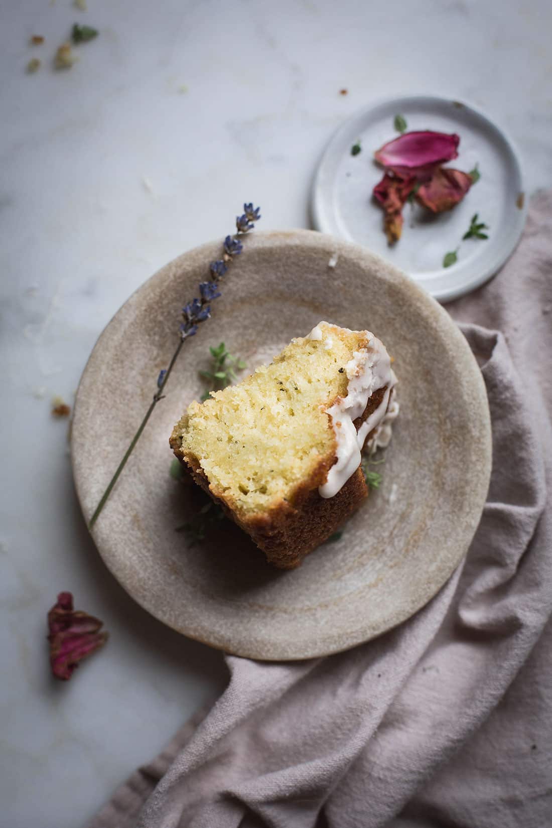 Herbes de Provence and rose olive oil cake