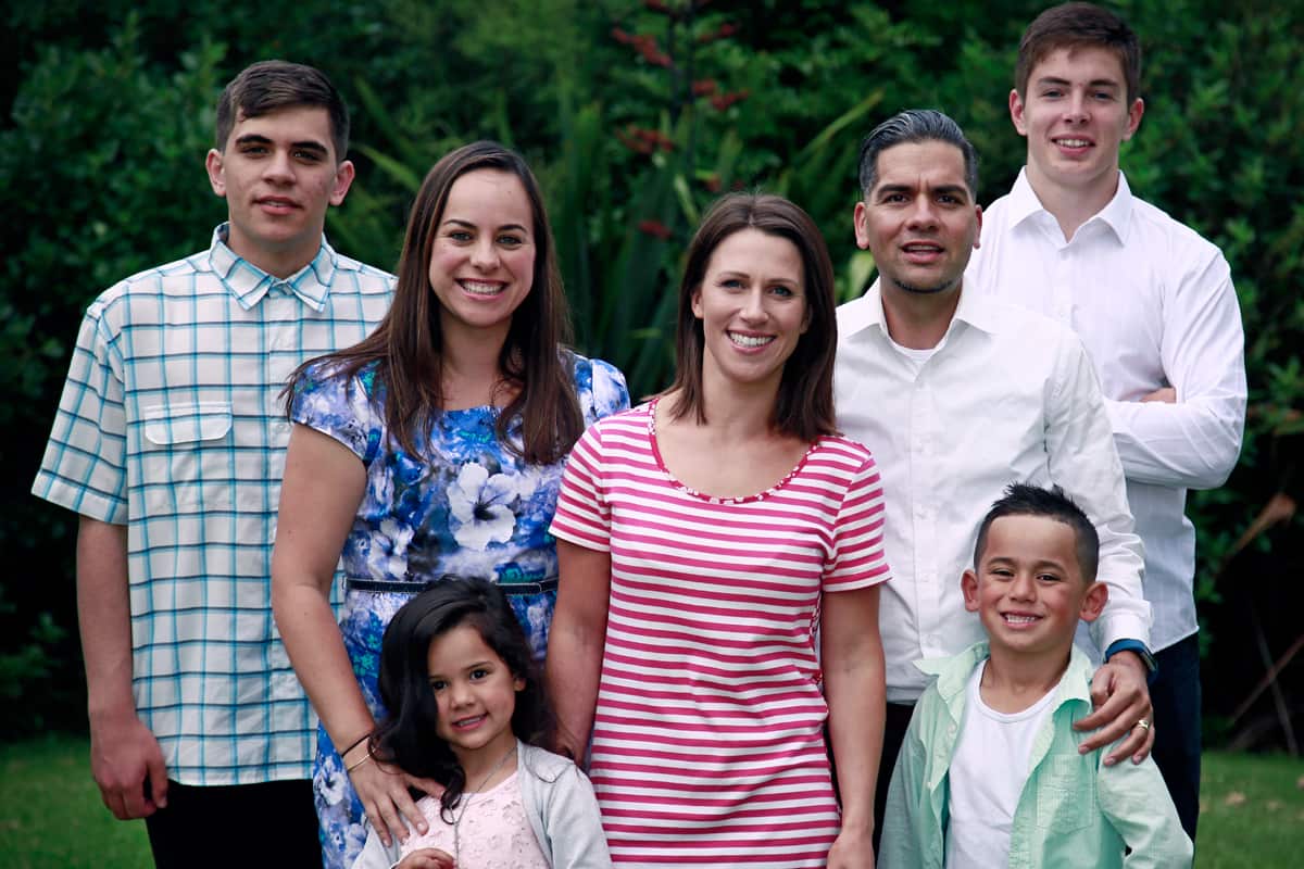 Claire Turnbull, centre, with the Parkinson family  in The Healthy Food guide