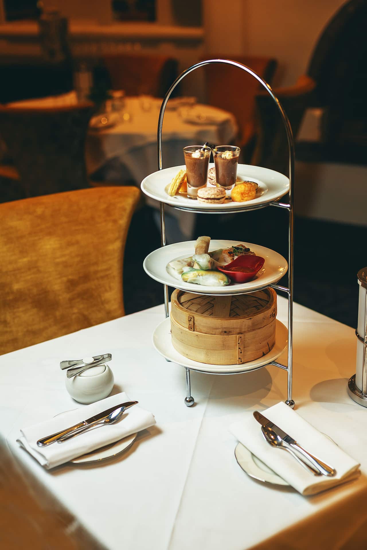 Eastern High Tea in the Winter Garden at the Hydro Majestic Hotel.