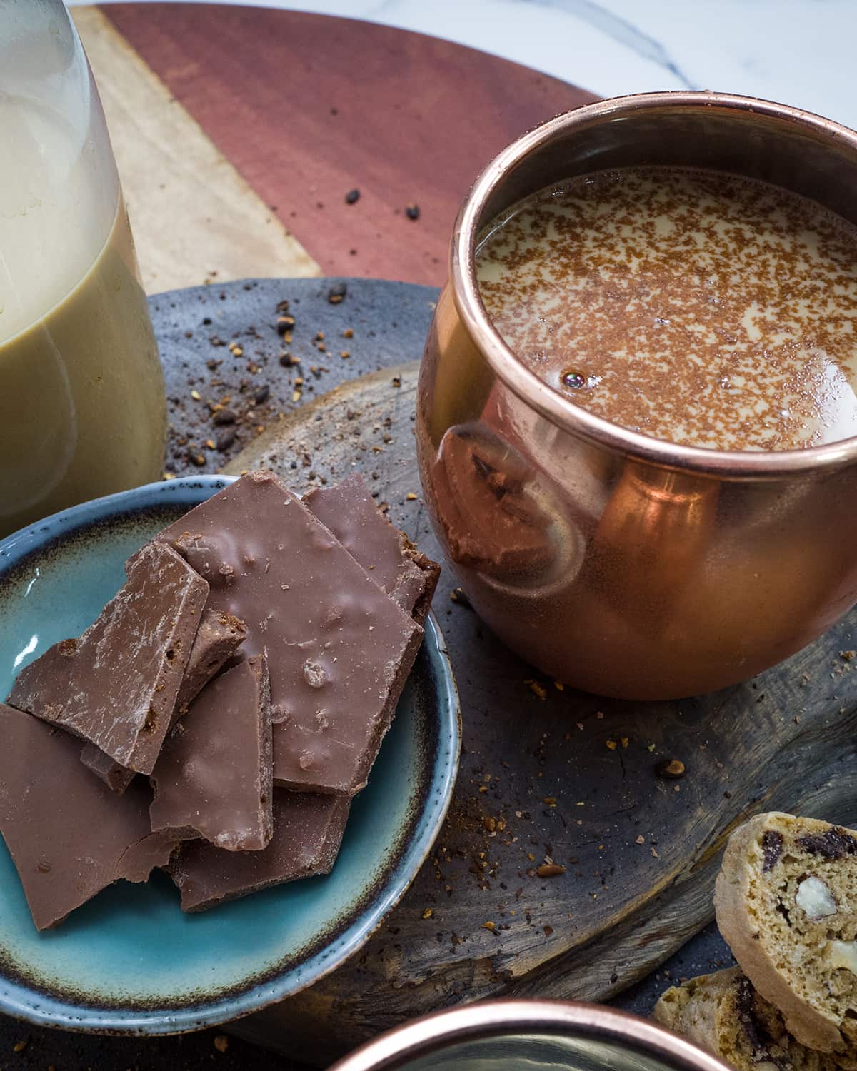 Hot goat’s milk toddy