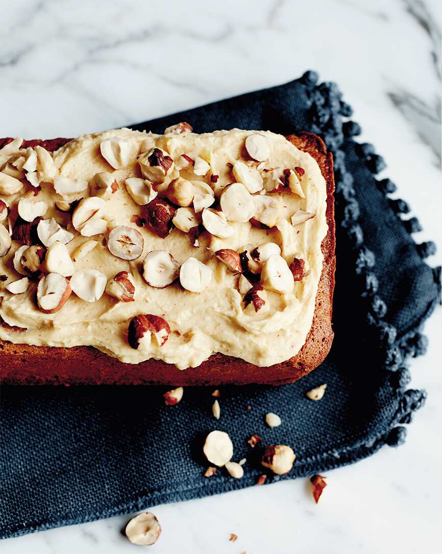 Brown butter loaf with brown butter frosting