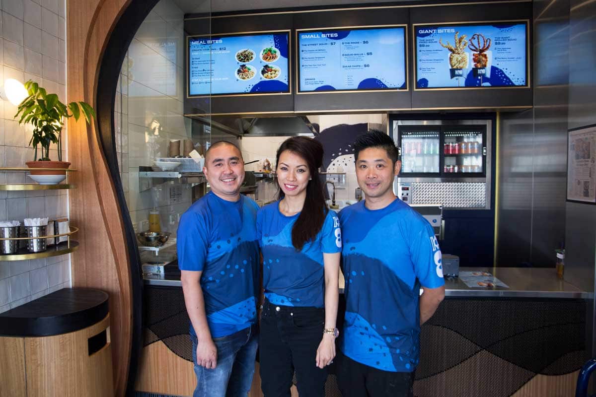 IKA8’s directors CJ Duong and Jenny Pham and chef Eddie Huynh.
