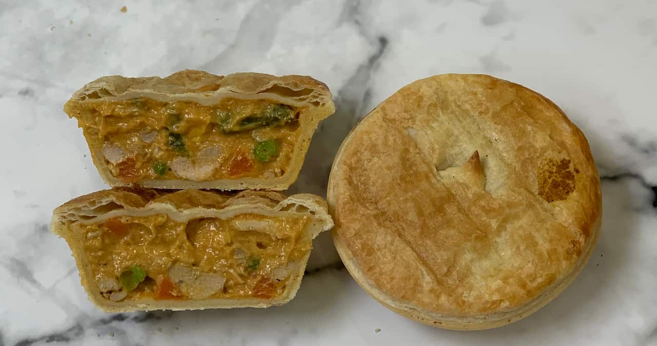 The chicken curry pie Chan Khun's mum used to cook in Cambodia is now one of his most-loved pie filling.