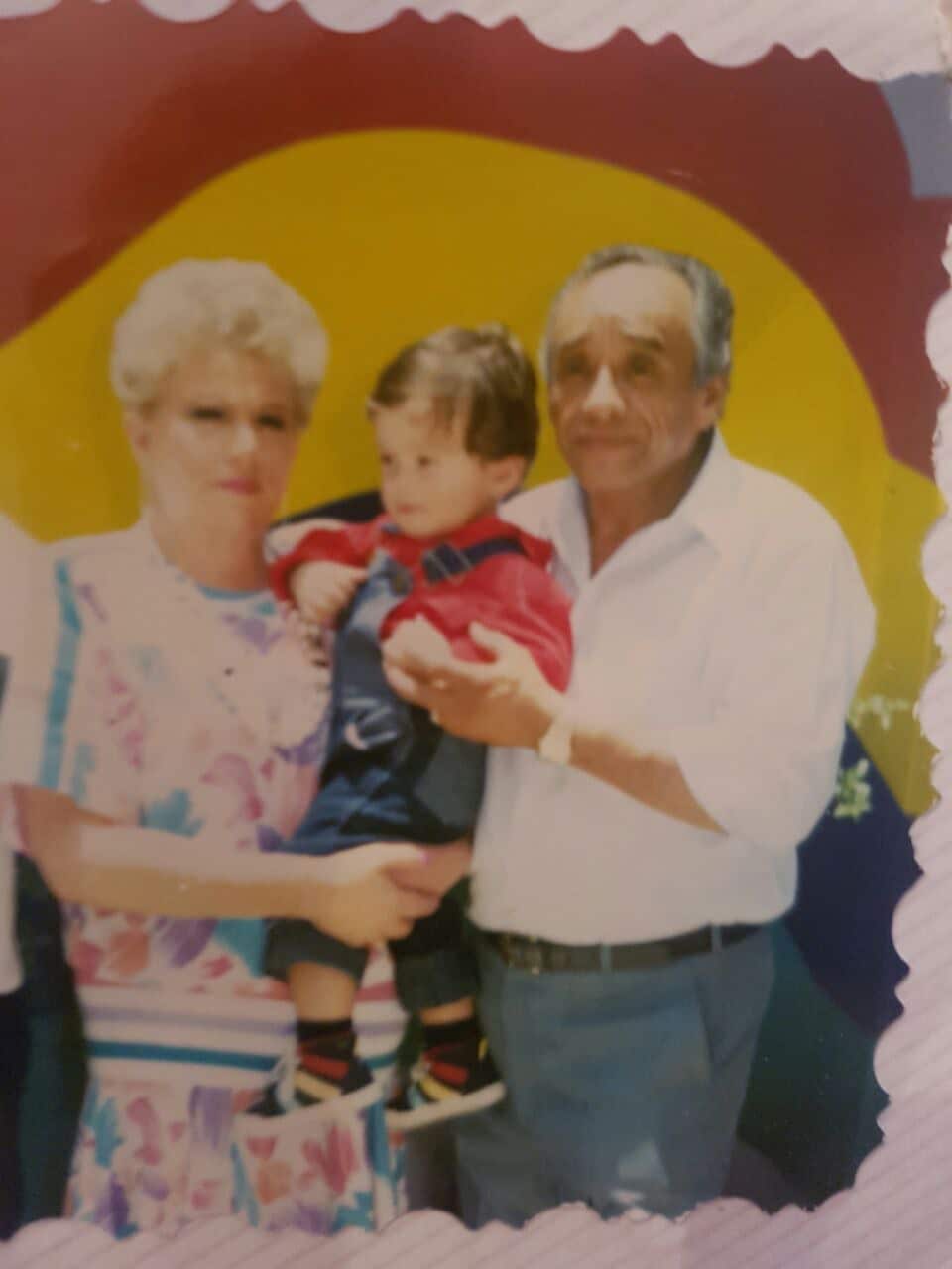 Chef Huerta with his grandmother and grandfather.