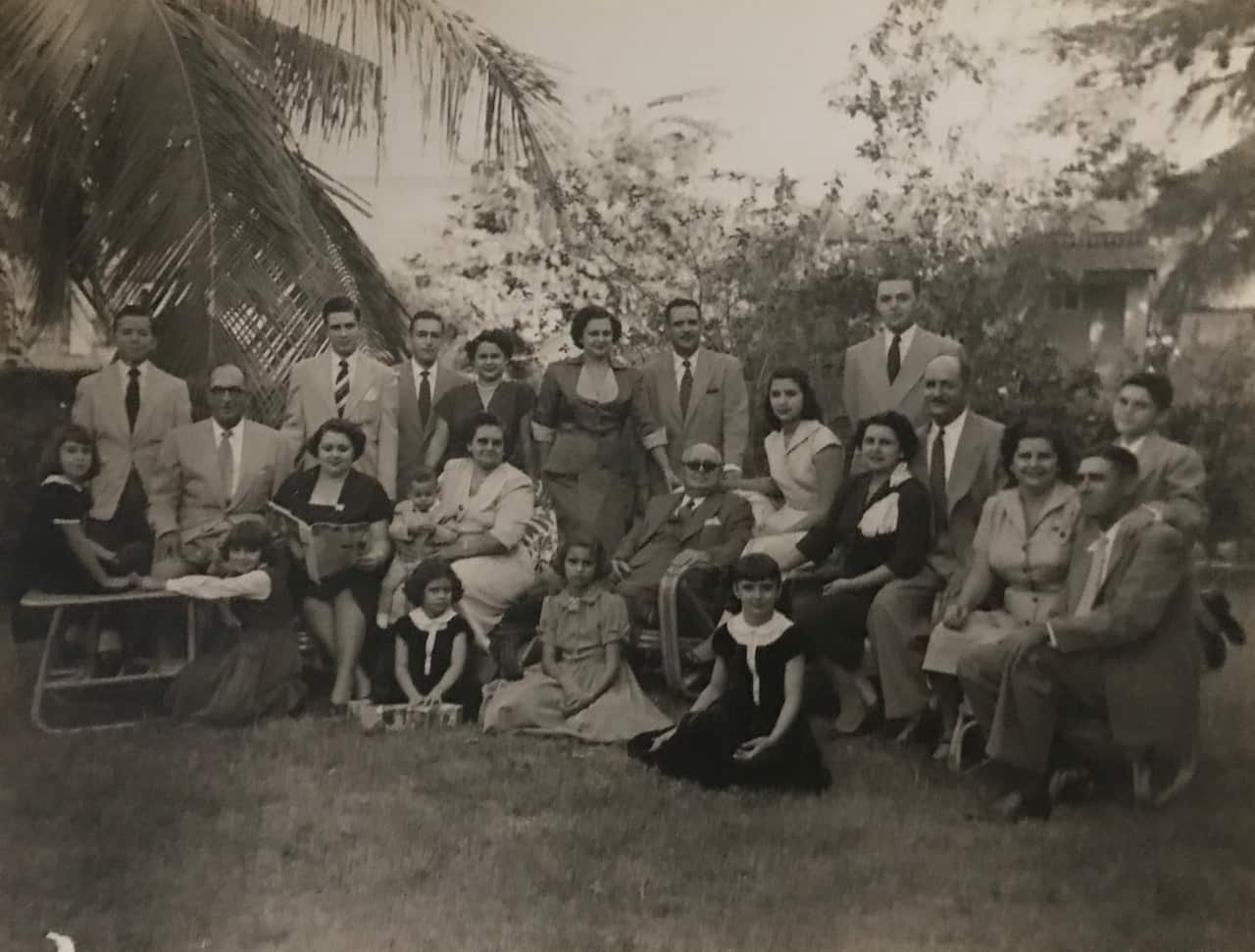 The Palomo family with Alvarez's grandmother Aida in the centre, holding her uncle as a baby. 