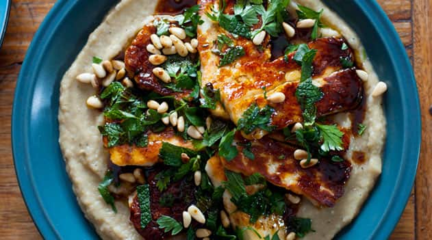Haloumi_with_baba_ganoush_and_pomegranate_dressing_701158366