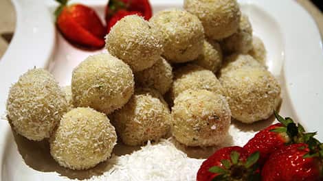 Coconut cardamom burfi