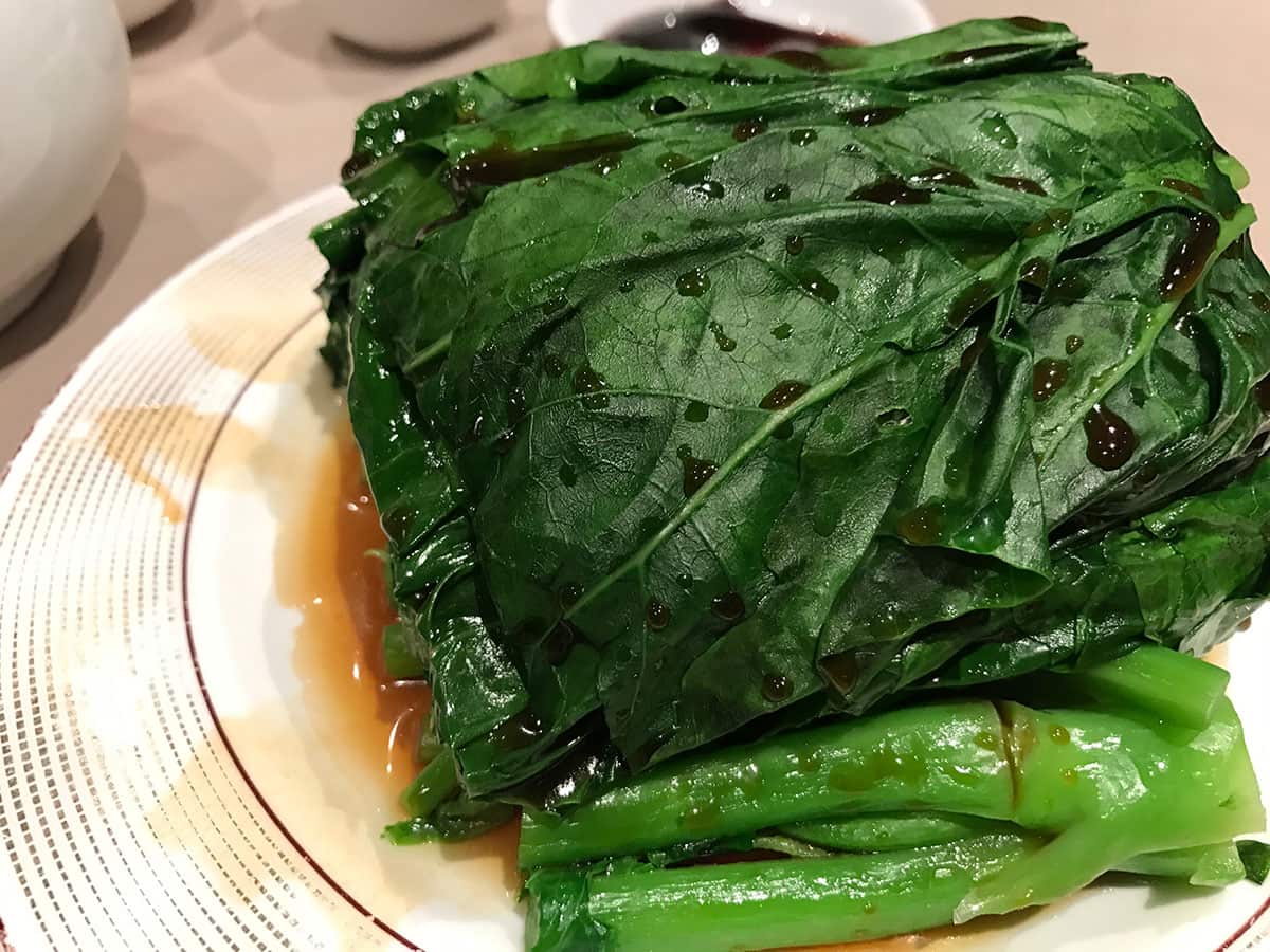 Chinese broccoli with oyster sauce (gai lan)