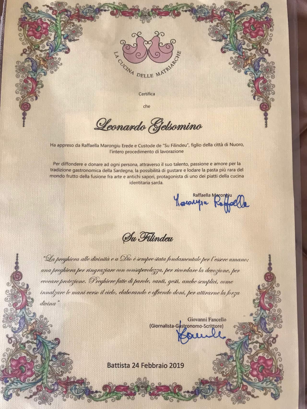 Leo Gelosimo thread of god pasta