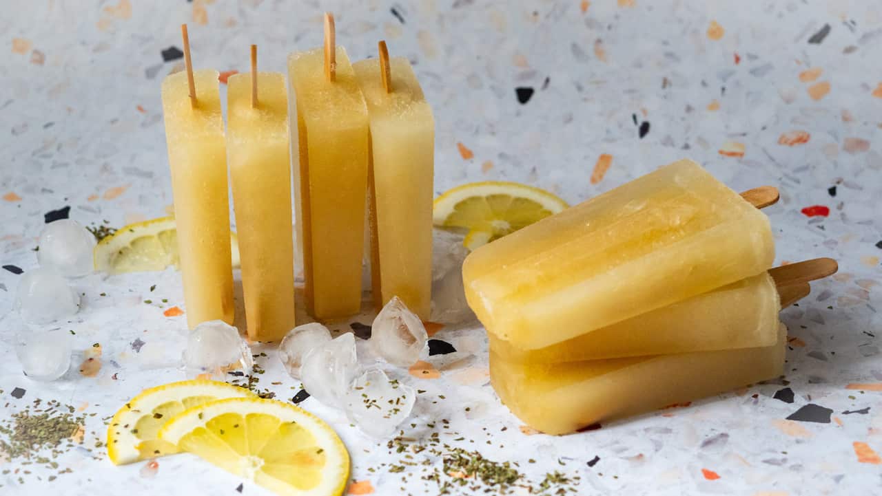 Lemon myrtle icy pops