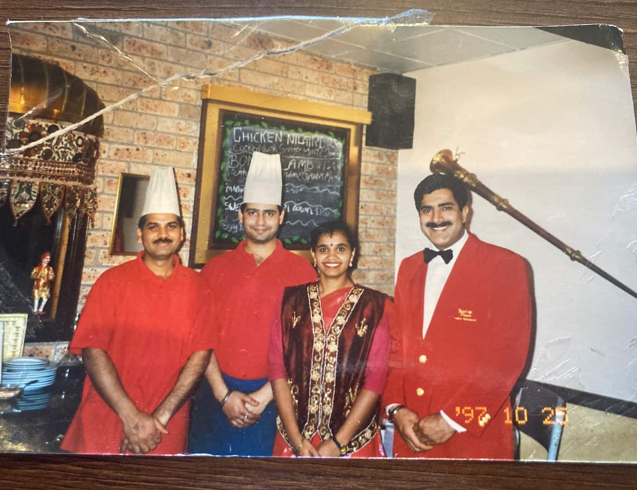 Stephen Sing (far right) with his team at Lavender Bay's Indian Empire in 1997. 
