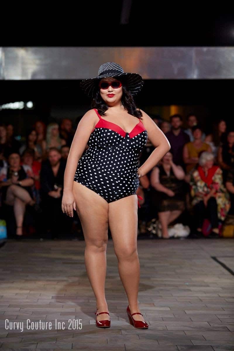 Johanna Tan on the Curvy Couture 2015 runway, modelling a swimsuit by Beyond the Sea Swimwear.