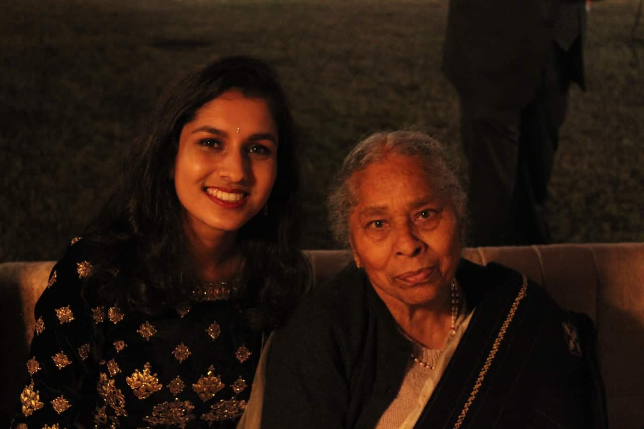 Shivika Gupta with her grandmother.