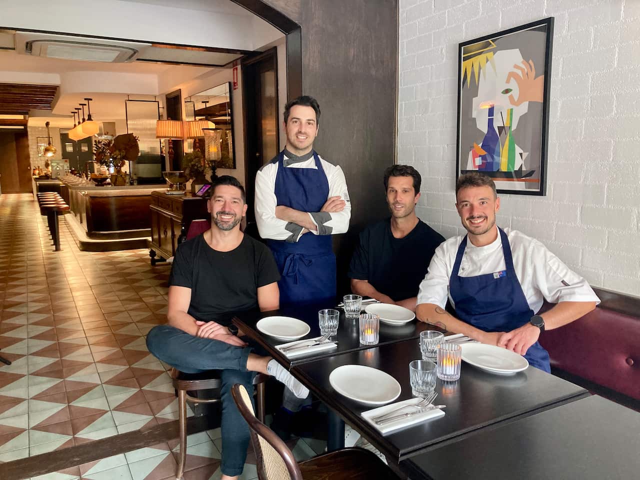 (L to R): Co-owner of Restaurant Santino Fred Duarte, sous chef Eugenio Russomanno, co-owner Kevin Duarte and head chef Valerio Montesi.