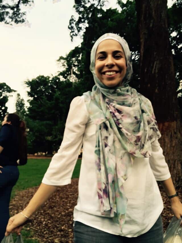 Anissa Mouti and her family enjoy Palestinian food at iftar.