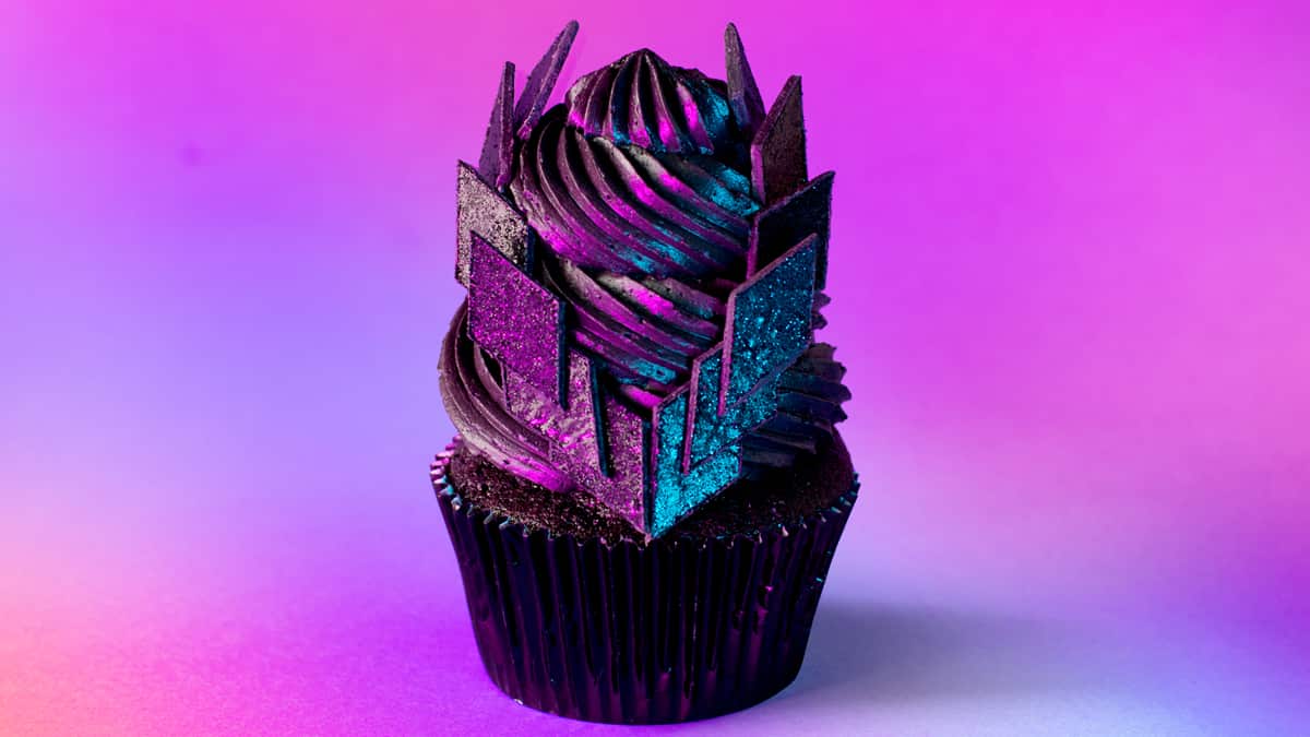 In his Kiss cupcakes