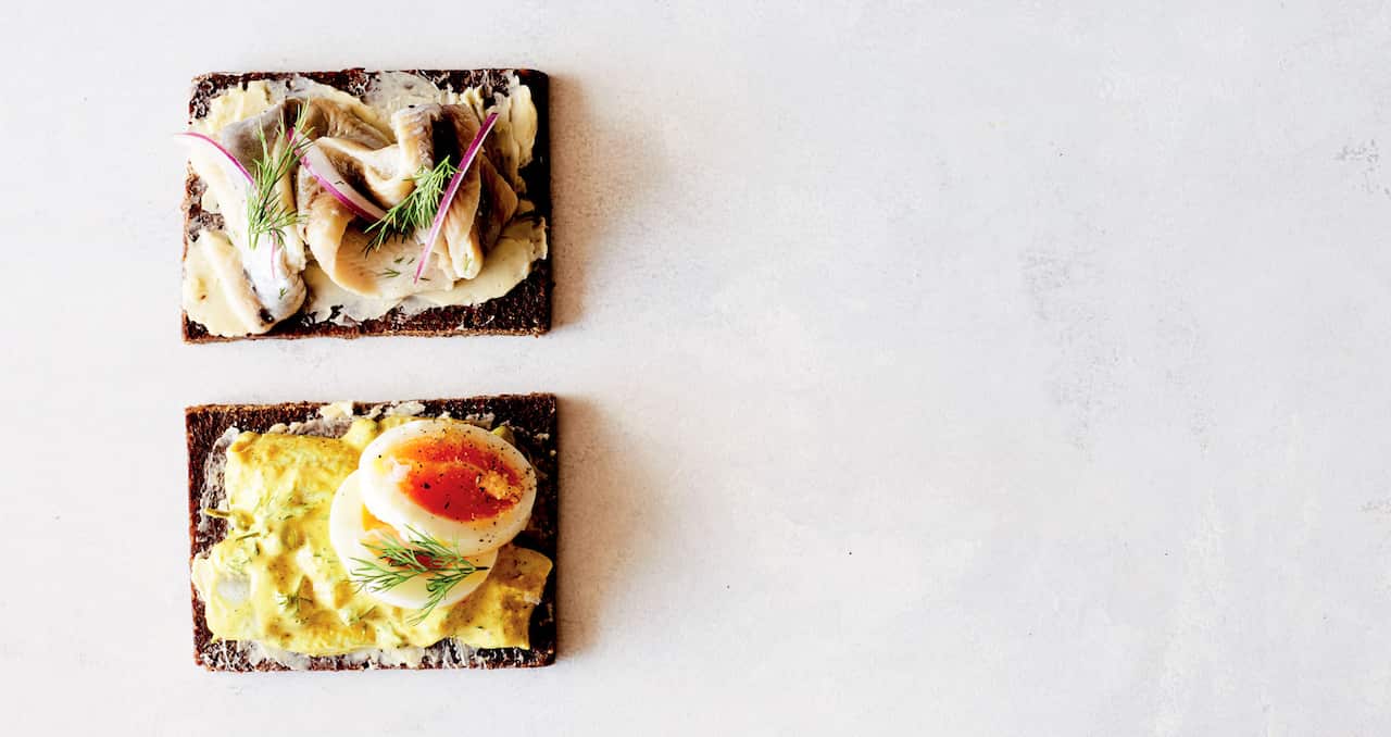 Pickled herring on rye.