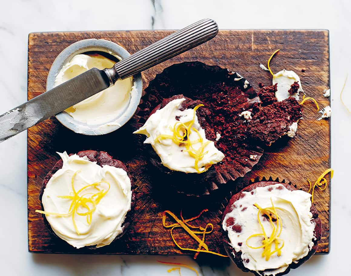 Chocolate, beetroot and orange cupcakes