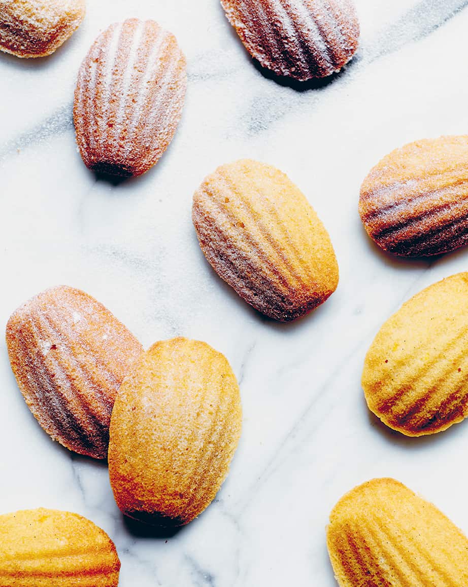 Almond, mandarin & orange blossom madeleines