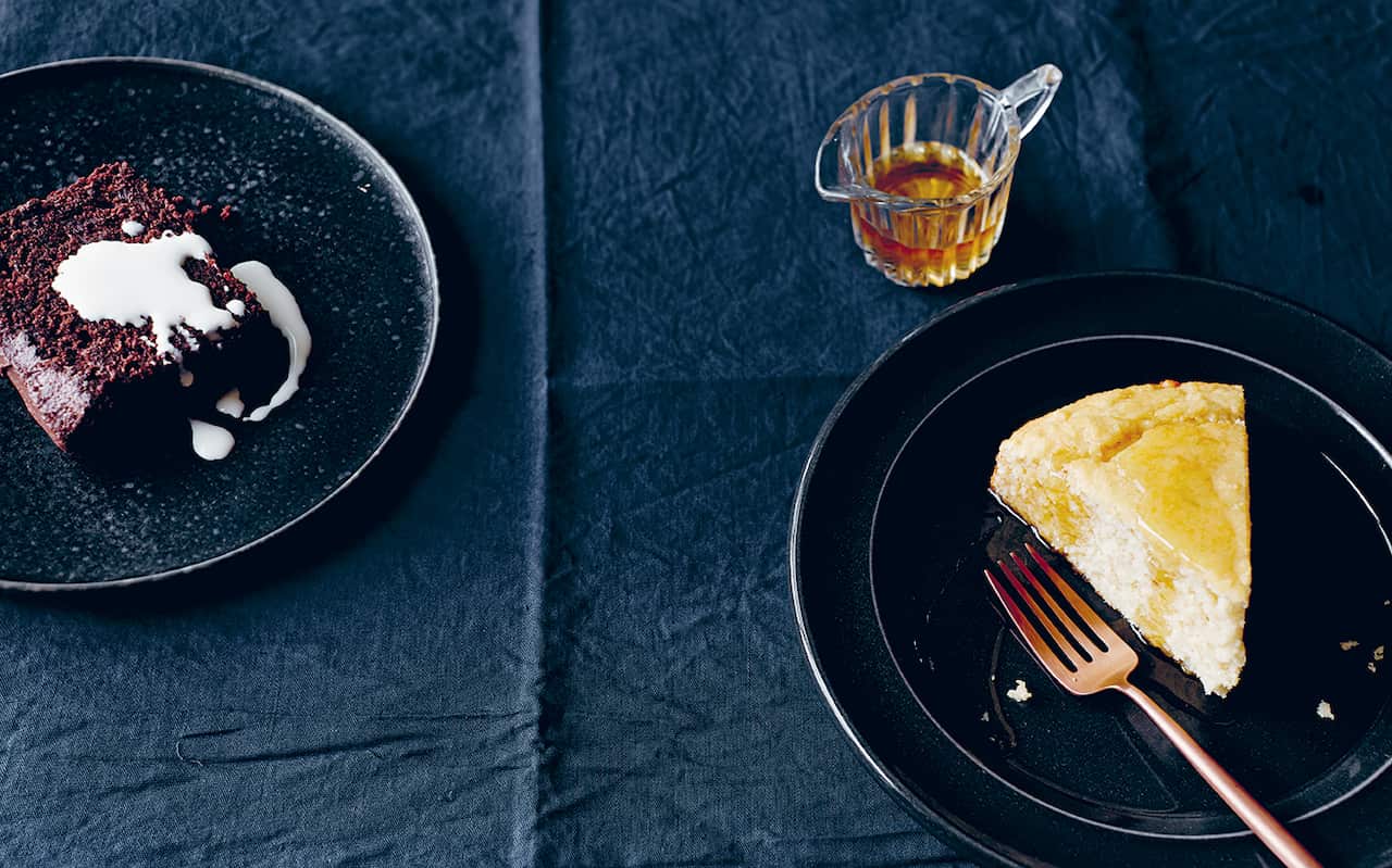 Coconut cake with lime syrup