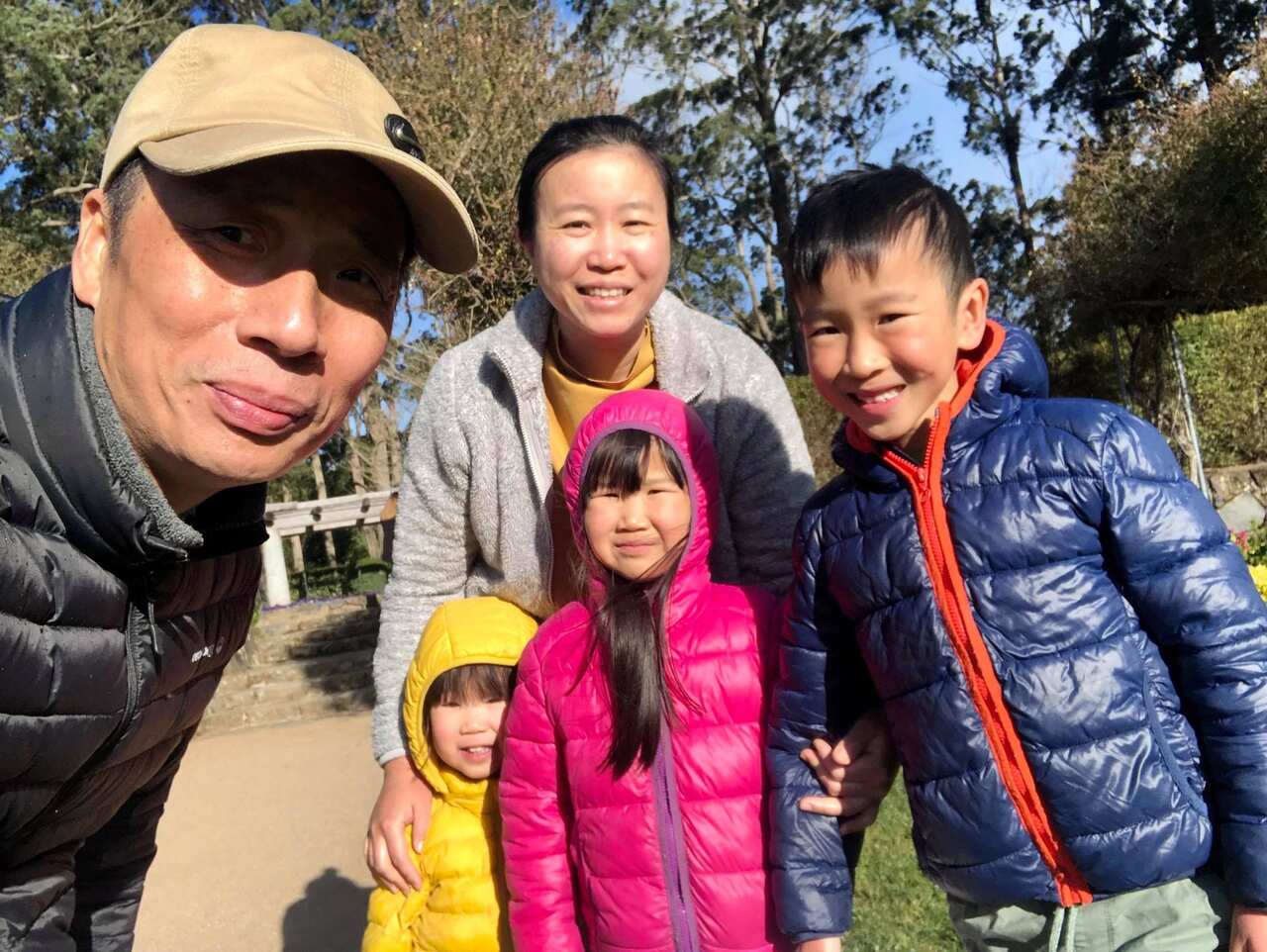 Iris with her family in Australia.