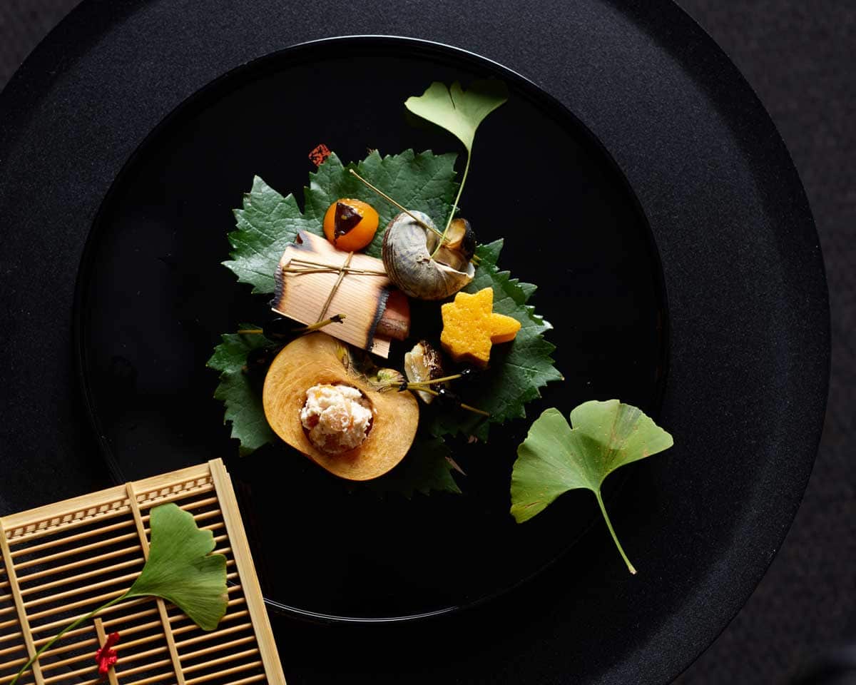The seasonal zensai platter is one of many striking kaiseki courses at Ishizuka.