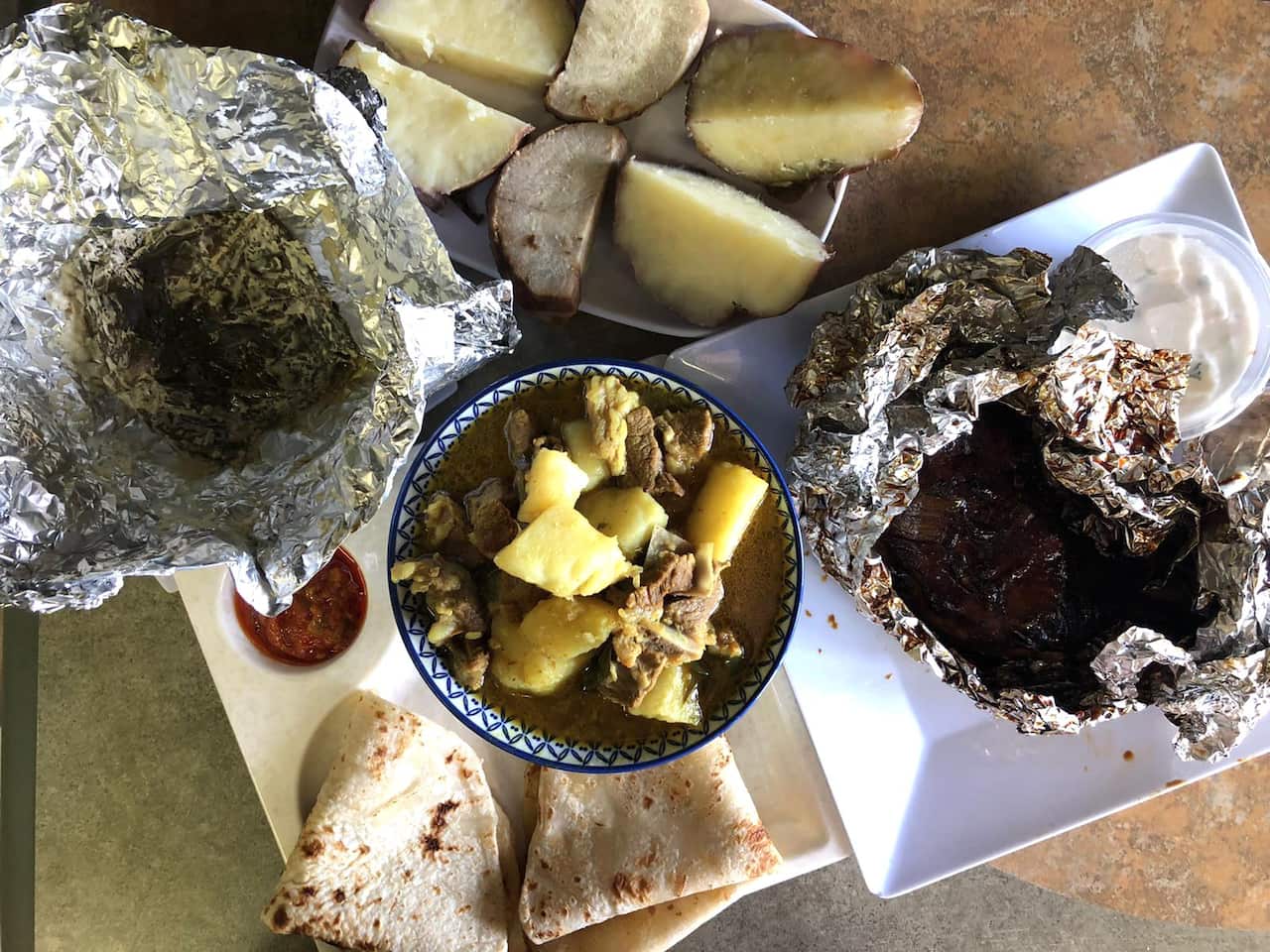 Palusami, goat curry with roti and lovo chicken are some of the dishes that are regularly featured on the menu.