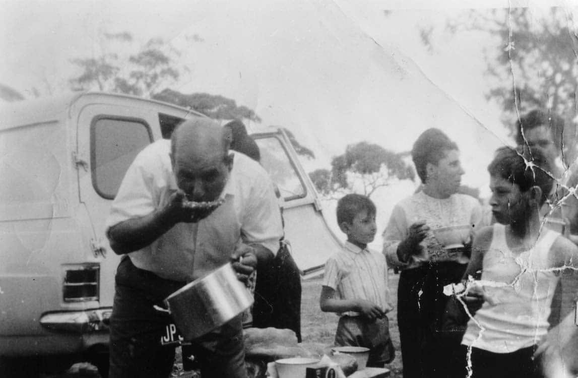 Man eating hot ricotta 1964