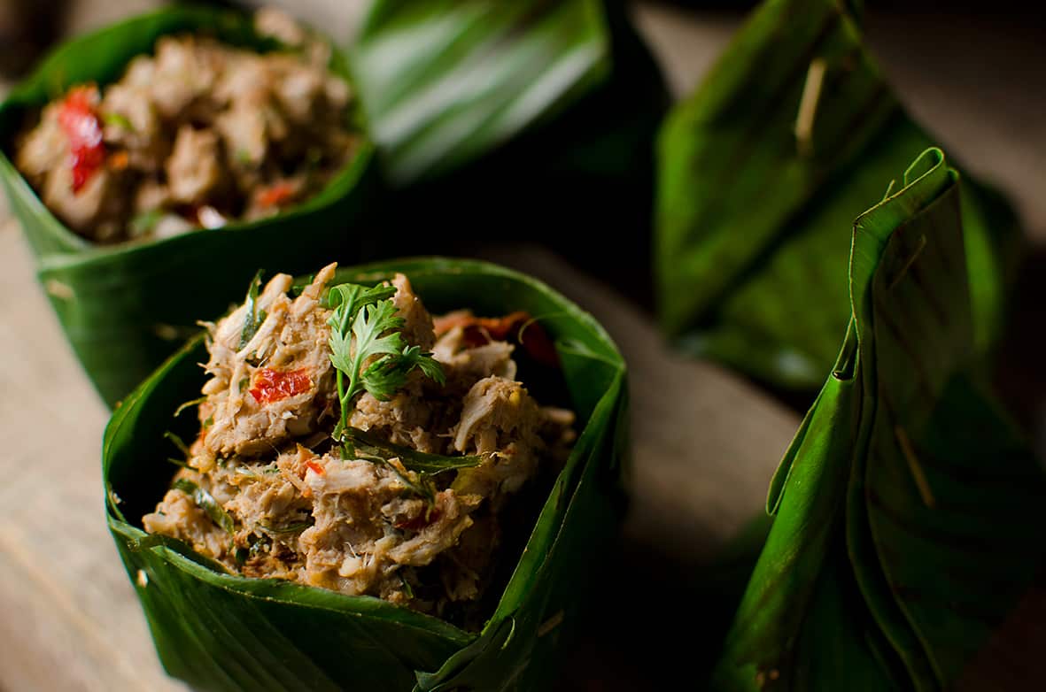 Warm young jackfruit salad