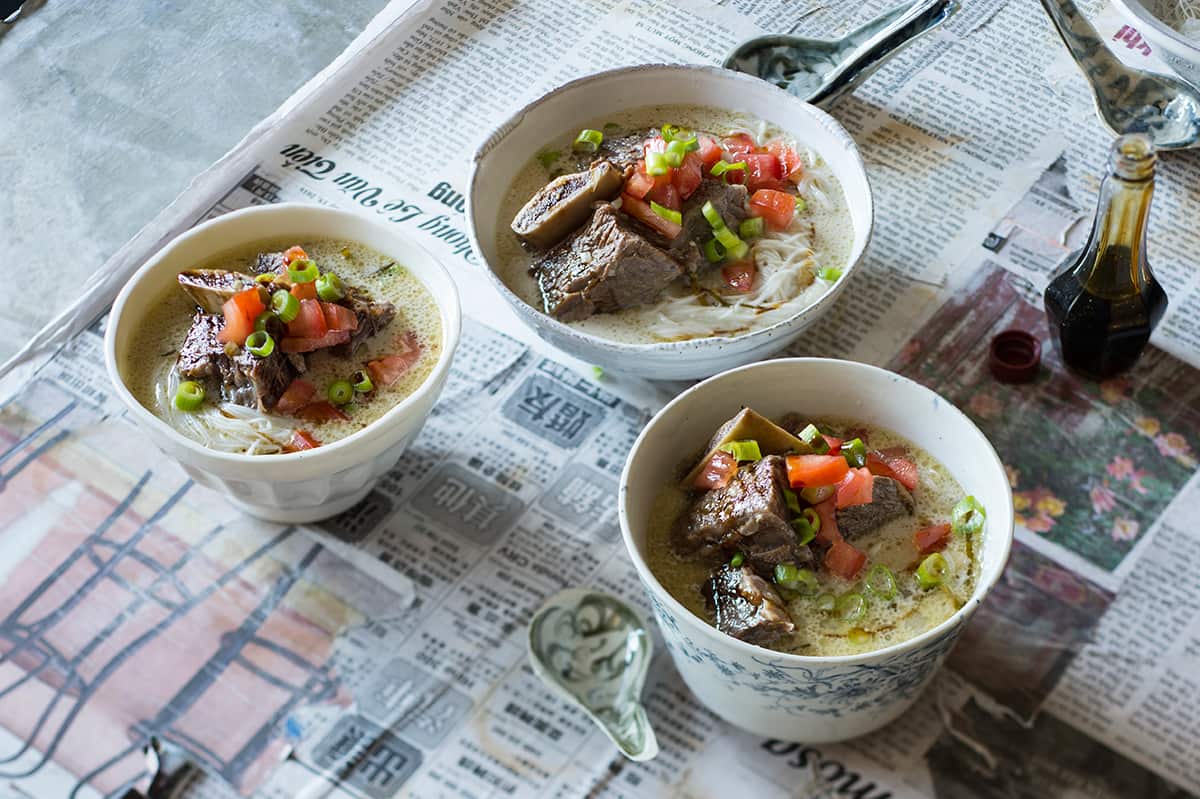 Betawi beef rib soup with vermicelli noodles