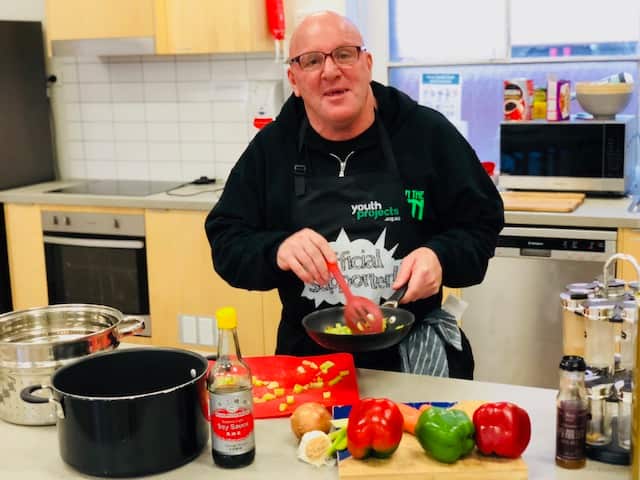 Johnny at Youth Projects cooking classes