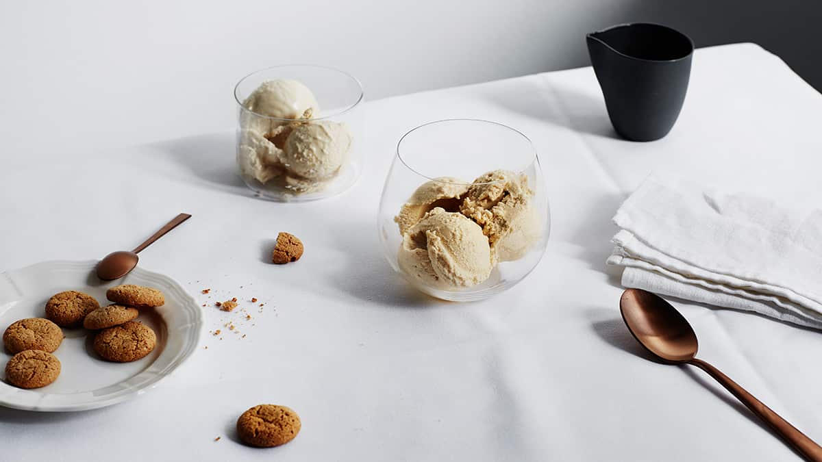 Olive oil ice-cream