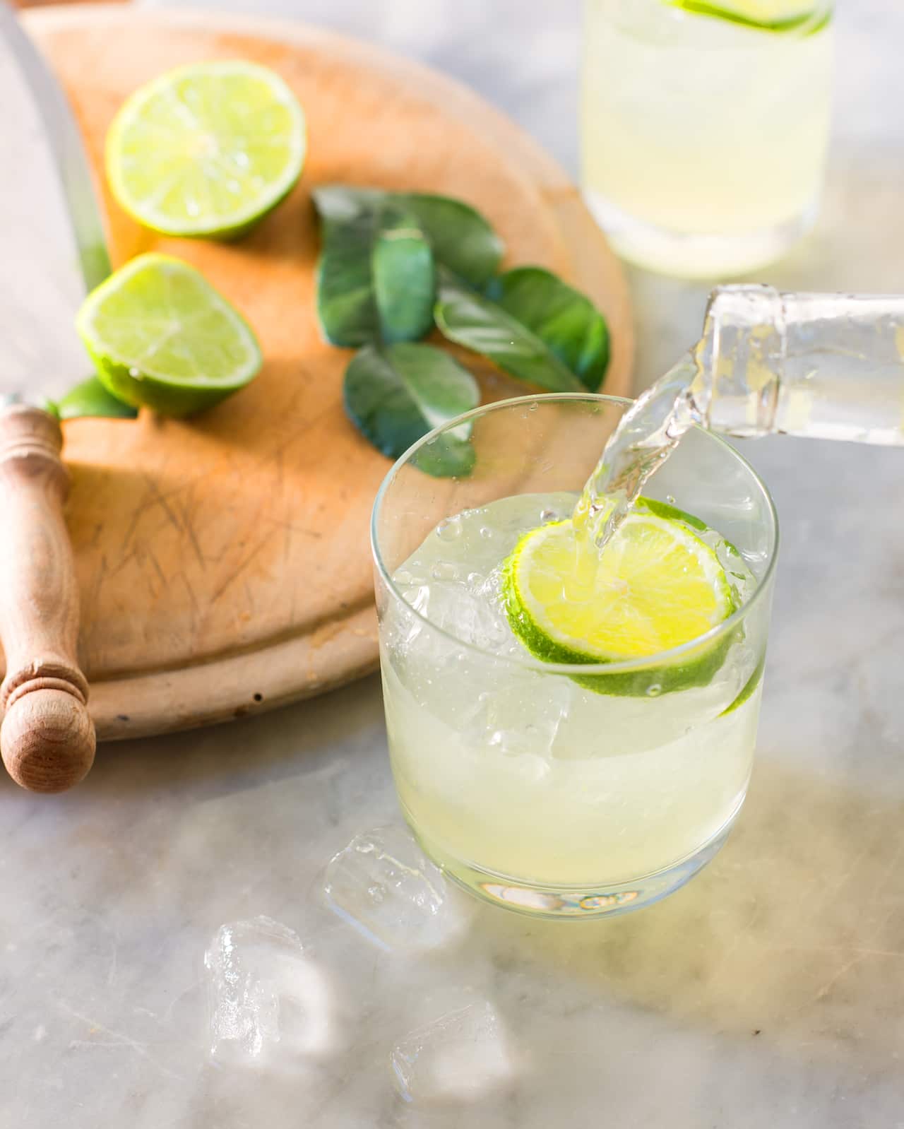 Makrut lime and lemon cordial