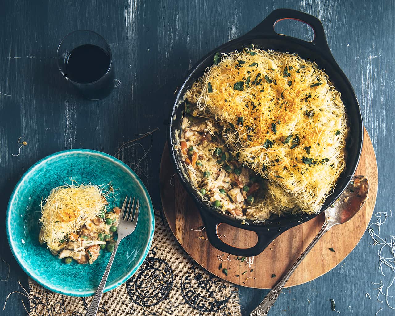 Kataifi chicken pot pie