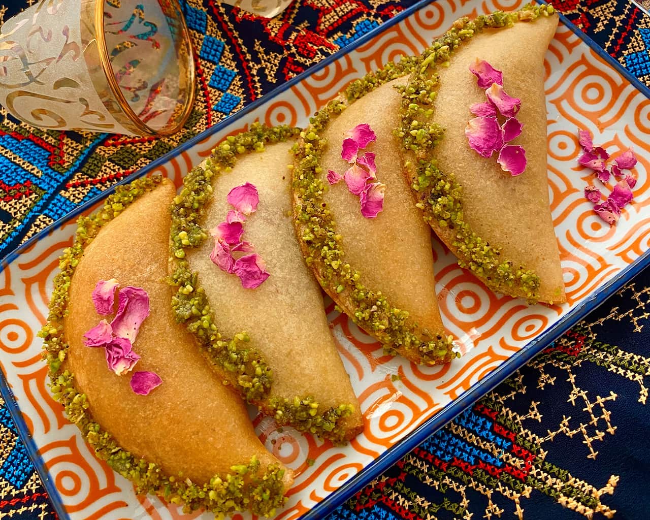 Katayef with dates and ricotta