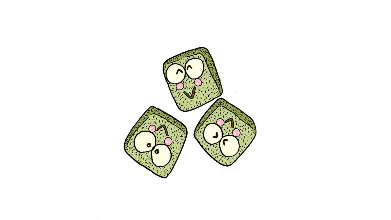 Keroppi matcha lamingtons