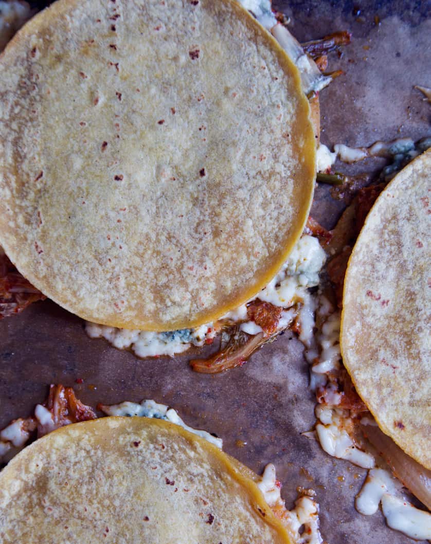 Kimchi quesadillas