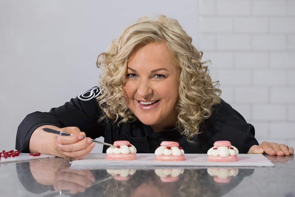 Kirsten Tibballs with ruby chocolate