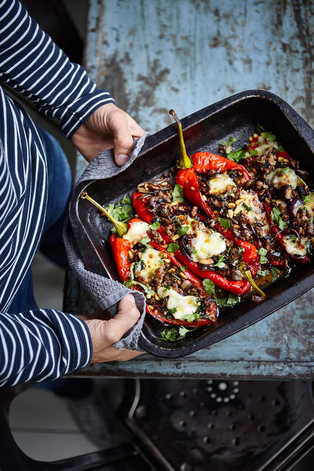 Kofta-stuffed bullhorn peppers
